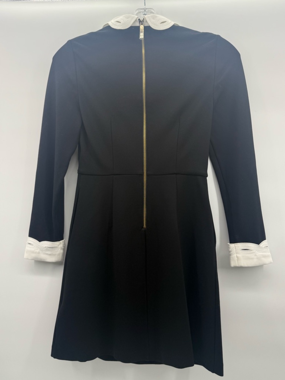 Ted baker shealah knit ponte embroidered collar/ cuffs fit and flare dress Sz 1 - Picture 7 of 14